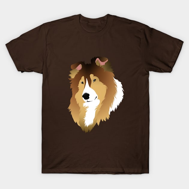 SimpliciTee - Sable Shetland Sheepdog T-Shirt by Larthan